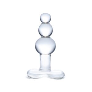 Glas - Beaded Glass Butt Plug with Tapered Base 1/4