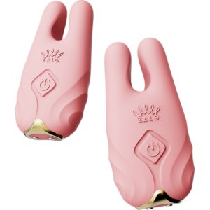 Zalo - Nave Wireless Vibrating Nipple Clamps Coral Pink 1/3